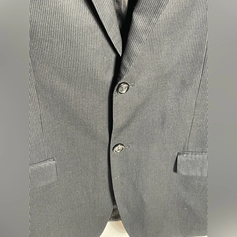 Caravelli Slim Black Pinstripe Blazer 40L Drop 6 Long Suit Jacket